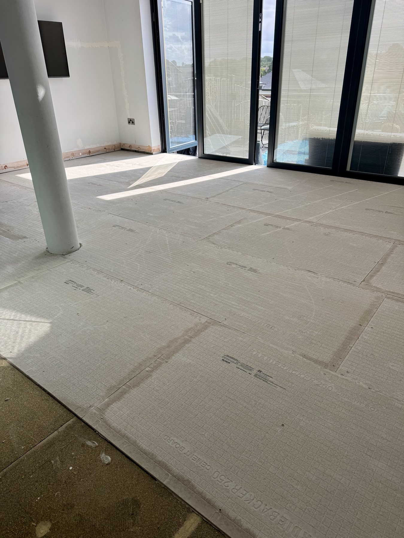 Floor prepared ready for tiling