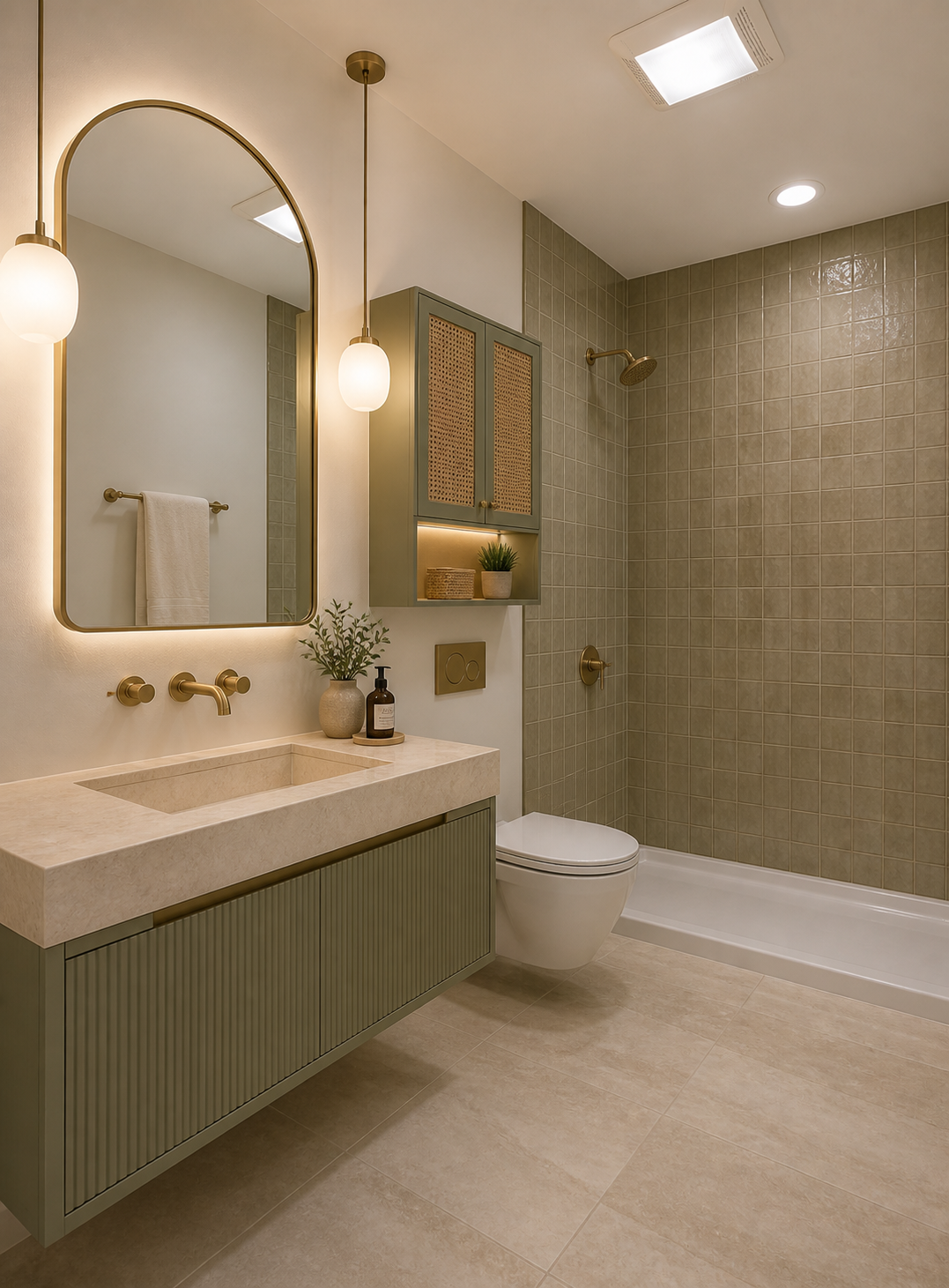 Natural Calm bathroom tiling design