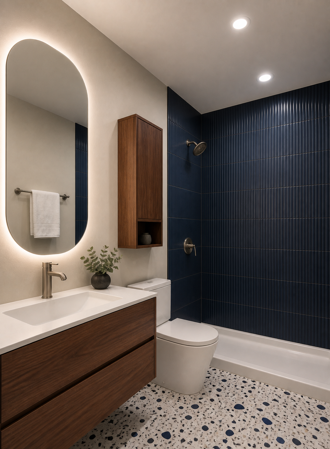 Midnight Blue bathroom tiling design